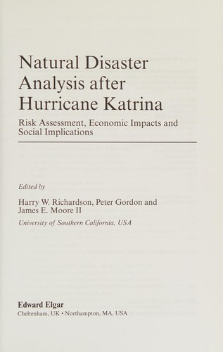 Cover for Natural disaster analysis after Hurricane Katrina