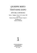 Cover for Giuseppe Berto vent'anni dopo