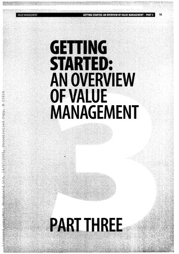 Cover for Value Management in Construction