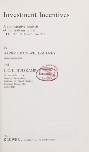 Cover for Investment incentives