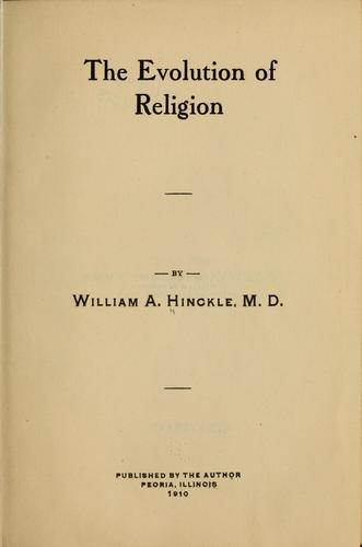 Cover for The evolution of religion