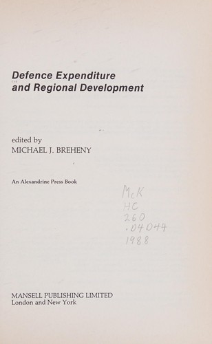 Cover for Defence expenditure and regional development