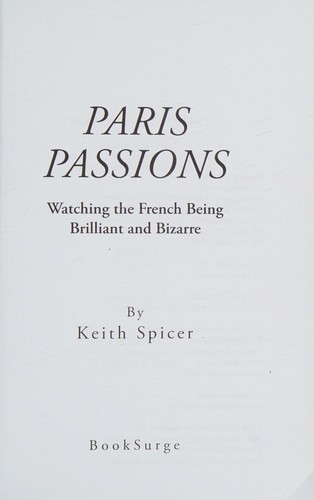 Cover for Paris passions