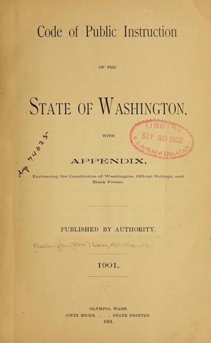 Cover for Code of Public Instruction of the State of Washington