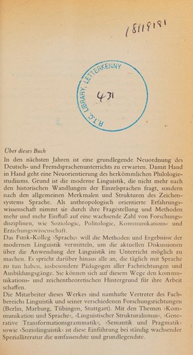 Cover for Funk-Kolleg Sprache
