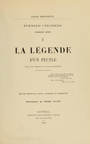 Cover for La légende d'un peuple