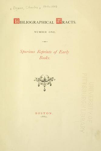 Cover for Spurious reprints of early books.