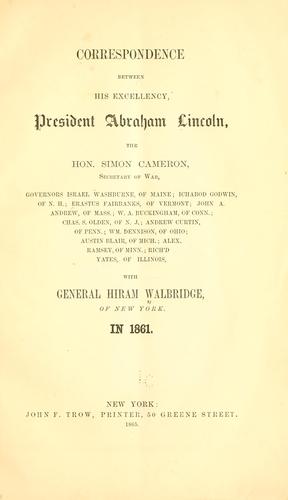 Cover for Correspondence between His Excellency.