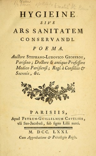 Cover for Hygieine, sive, Ars sanitatem conservandi