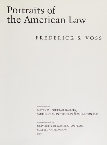 Cover for Portraits of the American law