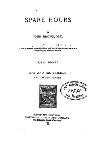 Cover for Spare hours v. 3, 1882