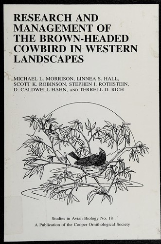 Cover for Research and management of the brown-headed cowbird in western landscapes