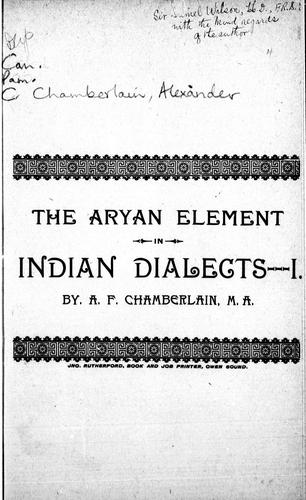 Cover for The Aryan element in Indian dialects, 1