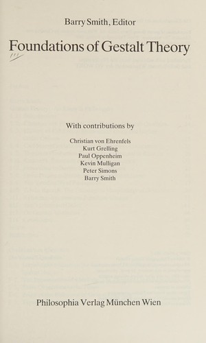 Cover for Foundations of Gestalt theory