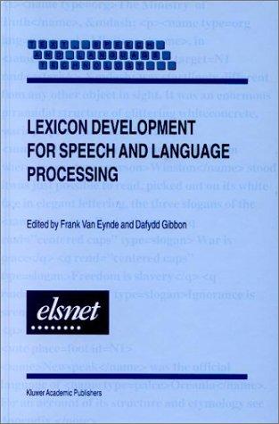 Cover for Lexicon development for speech and language processing