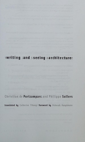 Cover for Writing and seeing architecture