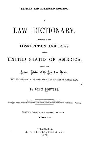 Cover for A law dictionary
