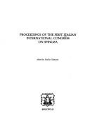 Cover for Proceedings of the First Italian International Congress on Spinoza
