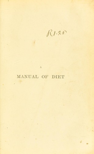 Cover for A manual of diet in health and disease.