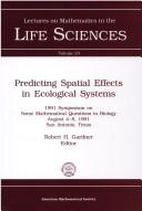 Cover for Predicting spatial effects in ecological systems