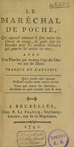 Cover for Le mar©♭chal de poche ...