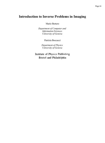 Cover for Inverse problems in scattering and imaging