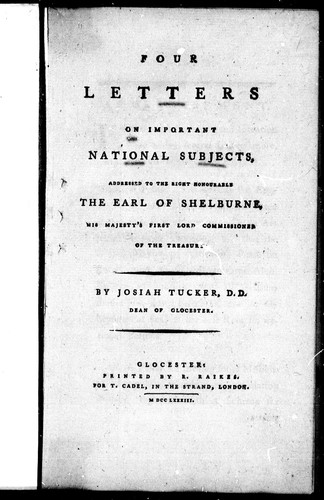 Cover for Four letters on important national subjects
