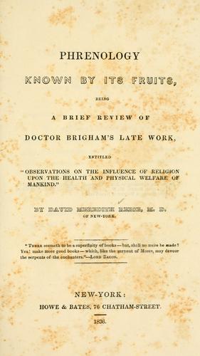 Cover for Phrenology known by its fruits