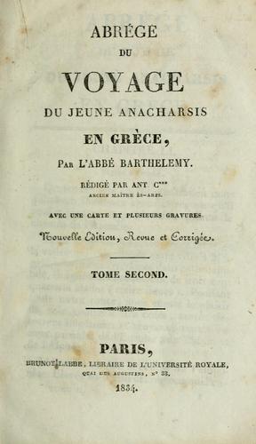 Cover for Abrégé du Voyage du jeune Anacharsis en Grèce