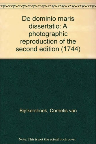Cover for De dominio maris dissertatio