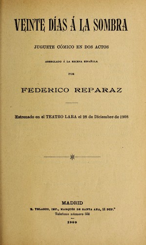 Cover for Veinte días a la sombra