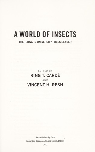 Cover for A world of insects