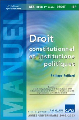 Cover for Droit constitutionnel et institutions politiques