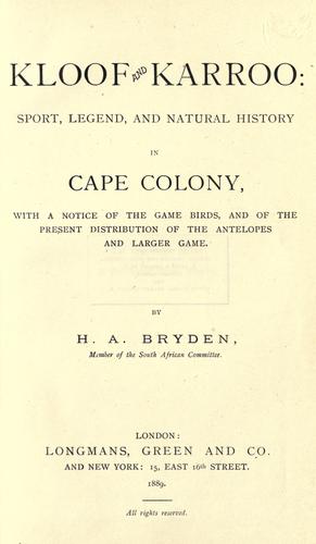 Cover for Kloof and karroo