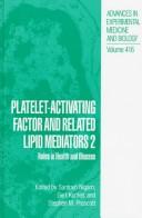 Cover for Platelet-Activating Factor and Related Lipid Mediators 2