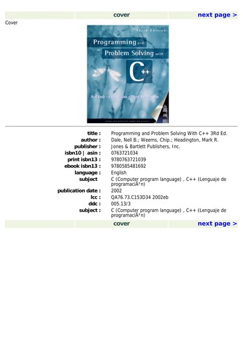 Cover for Programming and problem solving with C++