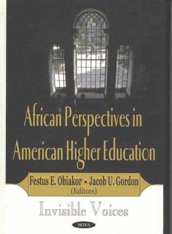 Cover for African perspectives in American higher education