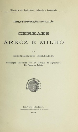 Cover for Ceraes, arroz e milho