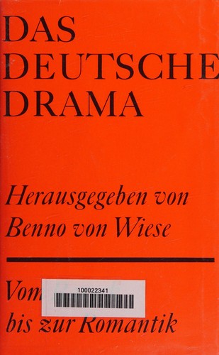 Cover for Das Deutsche Drama vom Barock bis zur Romantik (Das Deutsche Drama, Volume 1)