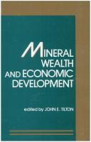 Cover for Mineral wealth and economic development