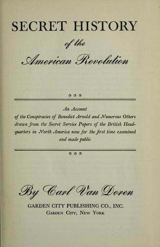 Cover for Secret history of the American Revolution