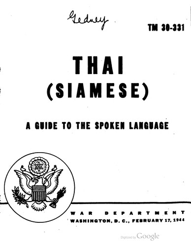 Cover for Thai (Siamese): A Guide to the Spoken Language