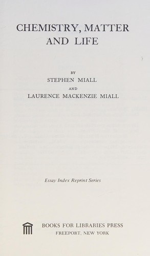Cover for Chemistry, matter and life
