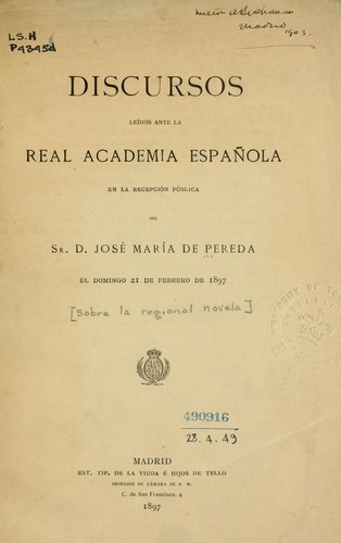 Cover for Discursos leídos ante Real Academia Española en la recepción pública