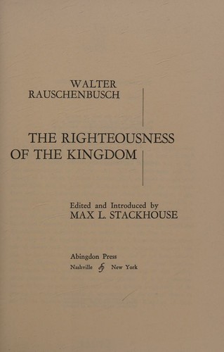 Cover for The righteousness of the kingdom