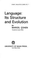 Cover for Language: its structure and evolution
