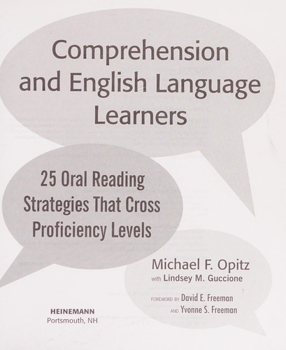Cover for Comprehension and English language learners