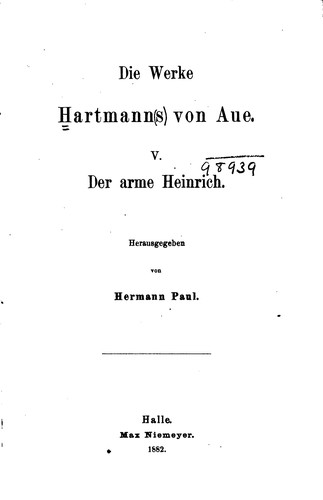 Cover for Der Arme Heinrich
