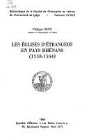 Cover for Les églises d'étrangers en pays rhénans, 1538-1564