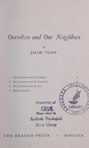 Cover for Ourselves and our neighbors
